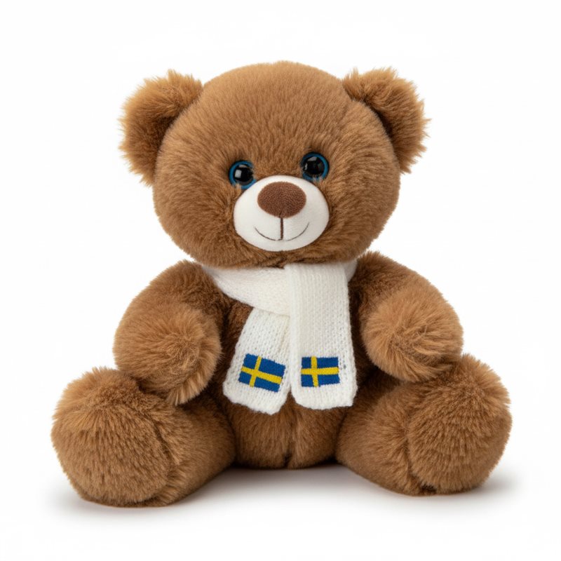 Nalle m. scarf, Sweden, 15cm