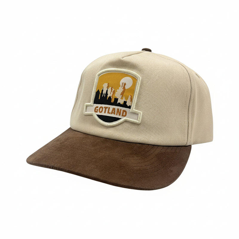 Keps FROST Gotland, vävt märke, mockaskärm, beige strl. 59