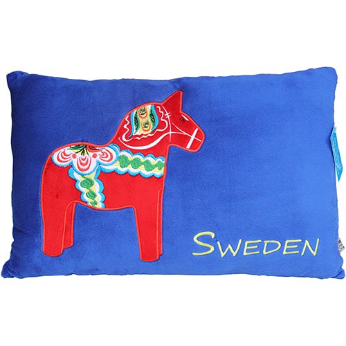 Kudde Dalahäst Sweden, blå, 46cm