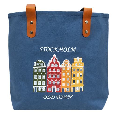 Tygväska, Blå, Stockholm, Old town, blå, läderrem