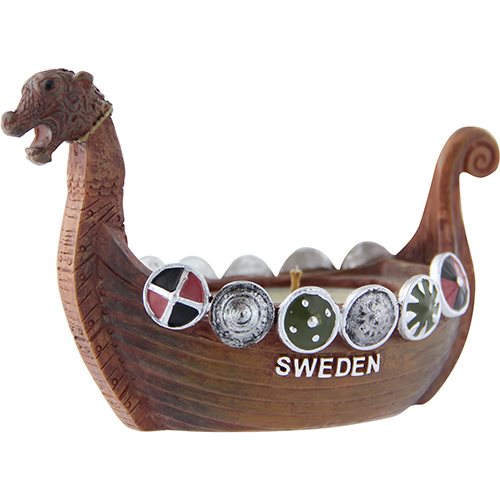 Vikingaskepp ljuslykta Swe, 12cm