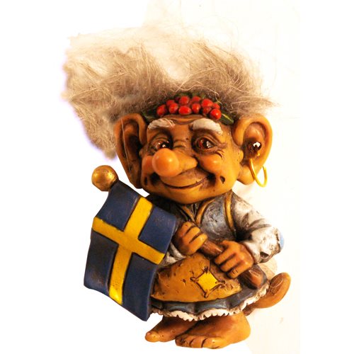 Magnet Trolla m Sverigeflagga