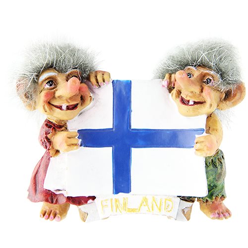 Magnet Två Troll m flagga Finland