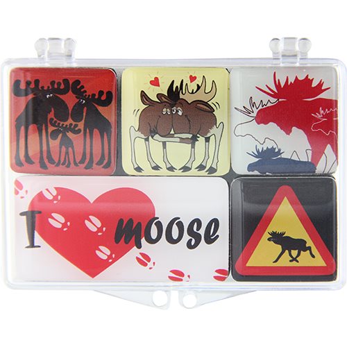 Magnetset I Hjärta Moose 5/set