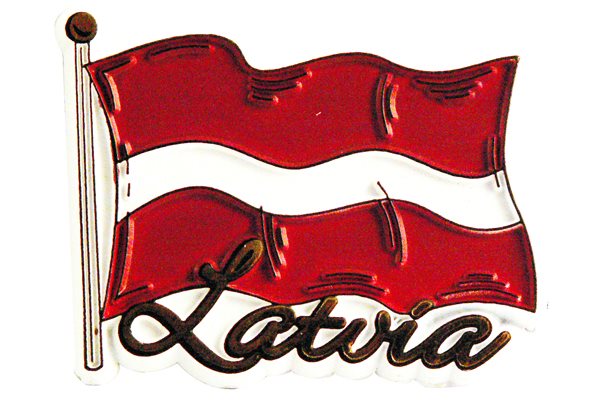 Gummimagnet Flagga Lettland