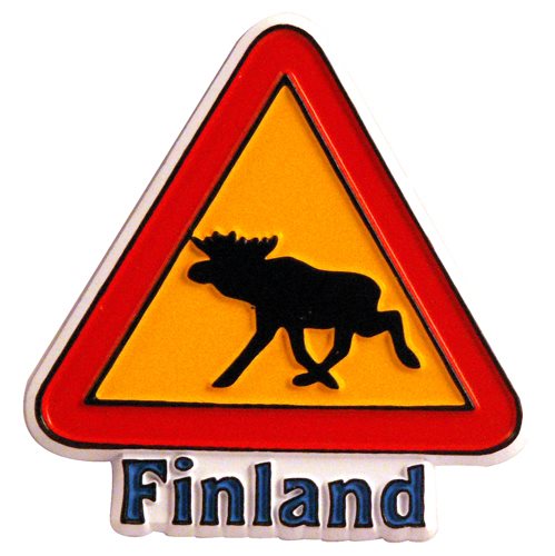 Gummimagnet Älgvarning Finland