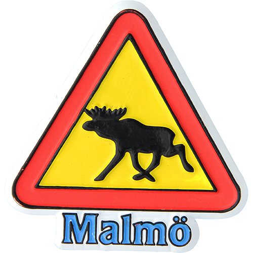 Gummimagnet Älgvarning Malmö