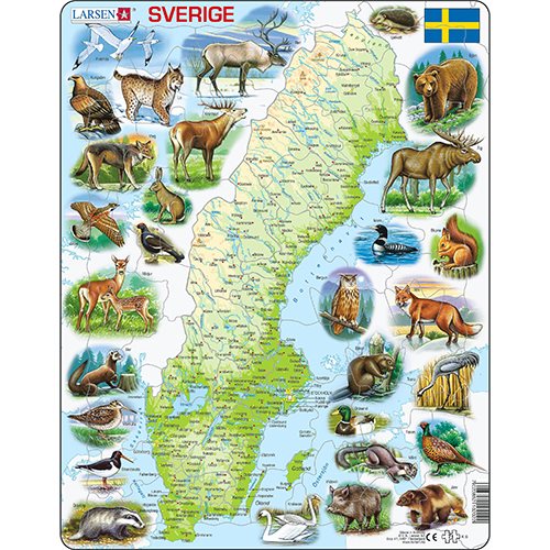 Pussel Sverigekarta, 28x36cm (10202)