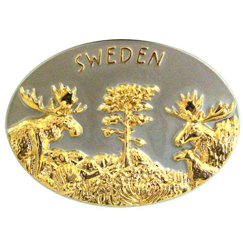Magnet Älg Sweden, guld