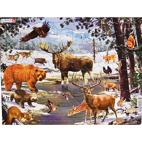Pussel Nordiska djur vinter, 28x36cm (121515)