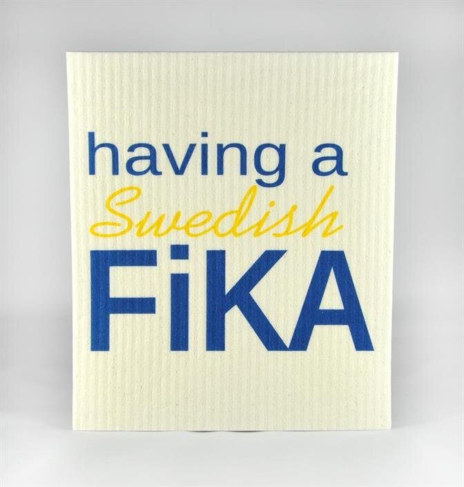 Disktrasa, Swedish Fika, vit/blå-gul text, 25-p