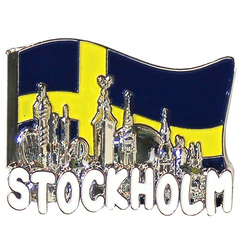 Magnet Flagga Stockholm silhuett