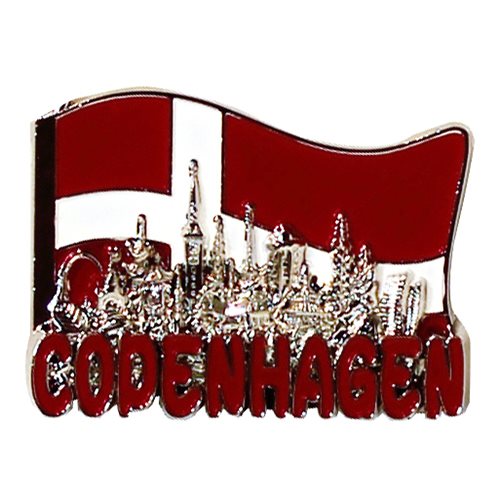 Magnet Flagga Copenhagen silhuett