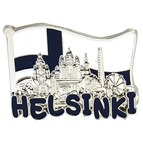 Magnet Flagga Helsinki silhuett