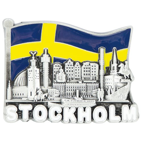 Magnet Stockholm Flagga Skyline