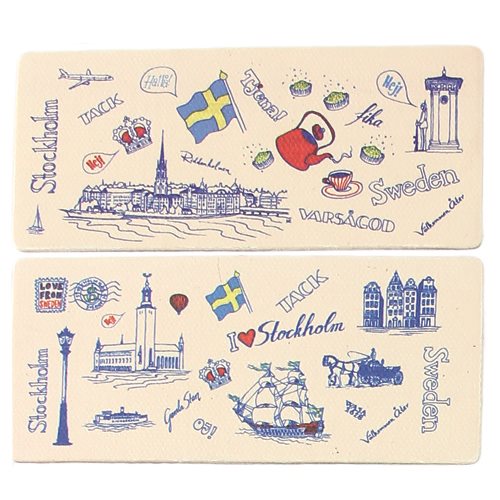 Magnet canvas Stockholm teckning 2-p