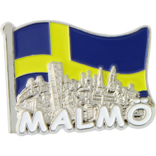 Magnet Flagga Malmö silhuett