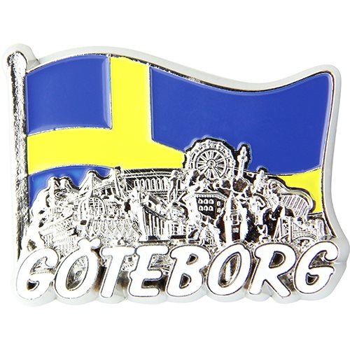 Magnet Flagga Göteborg silhuett
