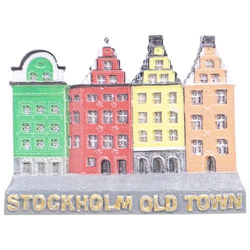 Magnet G:a Stan grön, röd, gul, orange 65 mm - www.nordicsouvenir.com