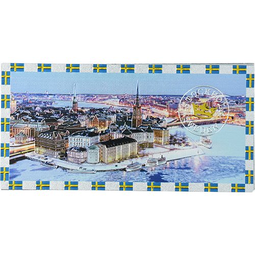 Magnet Stockholm vinter m folieeffekt 100x50mm