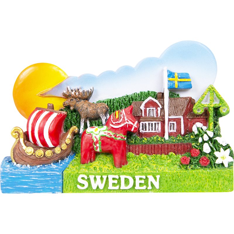 Magnet 3D-figur collage, Sweden