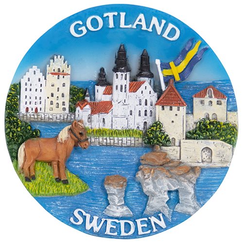 Magnet, Gotland, rund, poly
