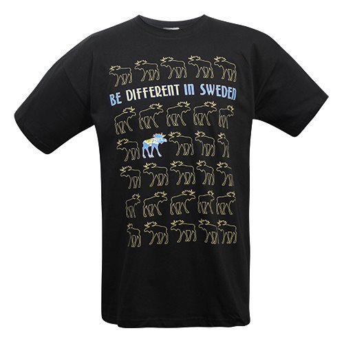 T-shirt svart Be Different Älgar, VUXEN