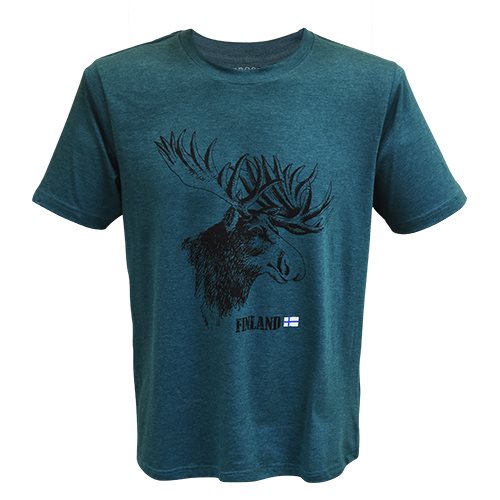 T-shirt FROST Älg. Finland grön, VUXEN