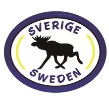 Dekal oval Älg Sverige Sweden, 9,5cm