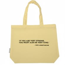 Tygkasse, Pippi, ljusgul, recycled, m. bälg 43 x 35 cm