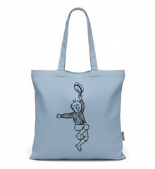 Tygkasse, Emil, ljusblå, recycled, m. bälg 43 x 35 cm