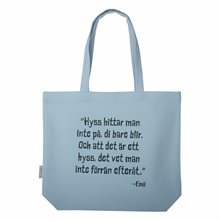 Tygkasse, Emil, ljusblå, recycled, m. bälg 43 x 35 cm