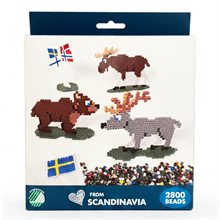 Pärlset, Älg, Björn, Ren, Skandinaviska flaggor