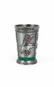 Shotglas metall, Älg, Norway 3 cl